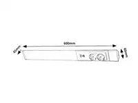 RABALUX Bilal, nocno svetlo LED 18W, 1750lm, 4000K, 60cm, beli aluminium, sadrži dve uticnice i USB port, IP20