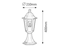 RABALUX Velence spoljna lampa 40cm E27 60Wcrno IP43