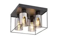 RABALUX Cedvik, crna metalna plafonska lampa , E27 4x25W, IP21