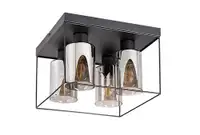 RABALUX Cedvik, crna metalna plafonska lampa , E27 4x25W, IP21