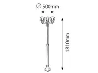 RABALUX Marseille spoljna staj.lampa E27 3x60W IP44 crna