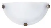 RABALUX Alabastro zidna lampa E27 60W belo/bronza