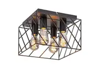 RABALUX Borooo, mat crna metalna plafonska lampa, E27 4x25W IP20