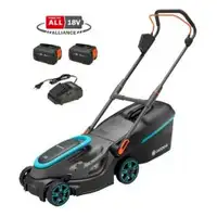 GARDENA Baterijska Kosilica PowerMax Set sa Dve Baterije i Brzim Punjacem Power For All Alliance 37cm/36V P4A