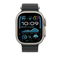 APPLE Watch 49mm Band Black Ocean Band Extension - Natural Titanium Finish mxtm3zm/a