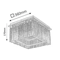 RABALUX Danielle plafonjera 36x36x17H, LED 21W