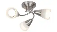 RABALUX Connor plafonska lampa, saten hrom/ opal staklo, E14