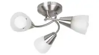 RABALUX Connor plafonska lampa, saten hrom/ opal staklo, E14