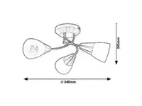 RABALUX Connor plafonska lampa, saten hrom/ opal staklo, E14