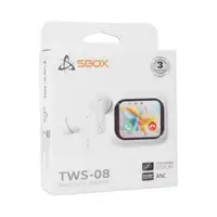 S-BOX EB TWS08 ANC Touch Display, White