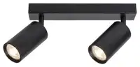 RABALUX Solo, plafonska crna metal spot lamp, 2xGU10