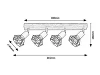 RABALUX Zeus, unutrašnja metal drvenim spot lamp, E14 4x MAX 40W