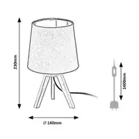RABALUX Lychee, unutrašnja stona lampa, crna lamp sa crna tex