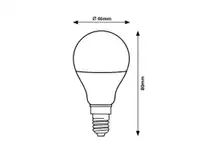 RABALUX SMD LED sijalica, belo, metal+plastika, E14 G45, dimm