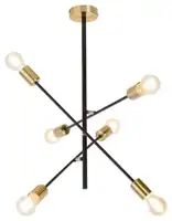 RABALUX Lanny visilica LED,E27 6x60W,crno