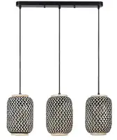RABALUX Adalla, mat crna metalnavisilica sa ratanskim abažurom, E27 3x40W, IP21
