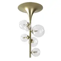 RABALUX Aslov, plafonska zlatna sa staklenim kuglama, 6xG9, visina 62cm