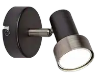 RABALUX Konrad, zidna lampa, mat crna sa srebrnom metalnom abažurom, GU10 1x50W, IP20