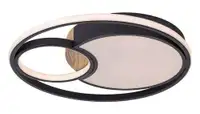 RABALUX Leola, LED plafonjera sa daljinskim, 81W, 3800lm, 3000-6000K, 48cm, dimabilna, memory i timer funkcija, metaln crna/drvo