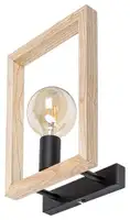 RABALUX Indigo, zidna lampa 1xE27, crna metal/drvo