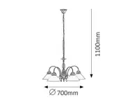RABALUX Marian luster E27 5x60W bronza