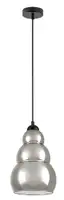 RABALUX Salvatore, visilica metal crna/dimljeno staklo 1xE27, visina 190cm, tekstilni kabal