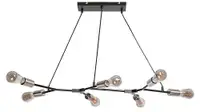RABALUX Branwen,mat crna, satenska hromirana metalna visilica, E27 7x25W, IP20