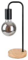 RABALUX Bruno, unutrašnja stona lampa, crna, metal+drvo, E27