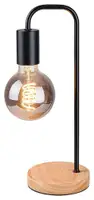 RABALUX Bruno, unutrašnja stona lampa, crna, metal+drvo, E27