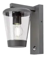 RABALUX Savano spoljna zidna lampa tamno siva aluminijumska E27 40W sa senzorom