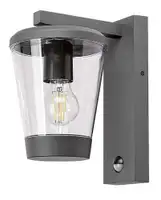 RABALUX Savano spoljna zidna lampa tamno siva aluminijumska E27 40W sa senzorom