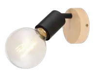 RABALUX Pablo, metal-drvena spot , E27 1xMAX 40W, mat crna