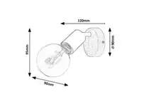 RABALUX Pablo, metal-drvena spot , E27 1xMAX 40W, mat crna