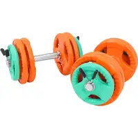 GORILLA SPORTS 2 Kratke sipke sa sigurnosnim oprugama + Gumirani tegovi (ukupno 30 kg)