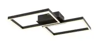 RABALUX Ludano, LED plafonska crna sa pozadinskim Magic RGB, daljinski, dimabilna, 40W, 2400lm, 2700-6500K, 46x41cm