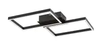 RABALUX Ludano, LED plafonska crna sa pozadinskim Magic RGB, daljinski, dimabilna, 40W, 2400lm, 2700-6500K, 46x41cm