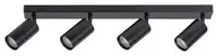 RABALUX Solo, plafonska crna metal spot lamp, 4xGU10