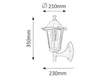 RABALUX Velence spoljna zidna lampa E27 60Wcrno IP43