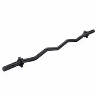 GORILLA SPORTS Kriva EZ sipka za tegove (120 cm + 2 zvezdaste matice za zavrtanje / crna)