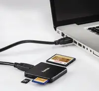 HAMA USB 3.0 Multi-Card Reader, SD/MicroSD/CF, Black
