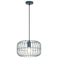 RABALUX Xenia, metal pendant lamp, E27 1x MAX 60W, blue, D300 mm, textile cable