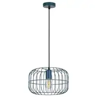 RABALUX Xenia, metal pendant lamp, E27 1x MAX 60W, blue, D300 mm, textile cable