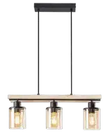RABALUX Niylah, crna metalna visilica, E27 3x25W, IP20