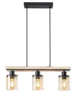 RABALUX Niylah, crna metalna visilica, E27 3x25W, IP20