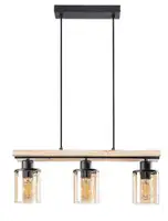 RABALUX Niylah, crna metalna visilica, E27 3x25W, IP20