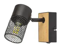 RABALUX Metta, spot 1xE14 (bez sijalice), metal crna/drvo hrast, IP20
