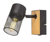 RABALUX Metta, spot 1xE14 (bez sijalice), metal crna/drvo hrast, IP20