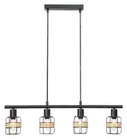 RABALUX Indiana, metal Visilica lampa,E14 4x MAX25W, mat crn