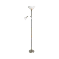 RABALUX Diana podna lampa sa citacem E27+E14 brušeni hrom/drvo/bela