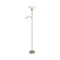 RABALUX Diana podna lampa sa citacem E27+E14 brušeni hrom/drvo/bela